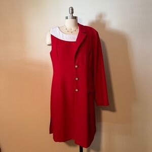 Vintage Red and White Dress and Jacket Set